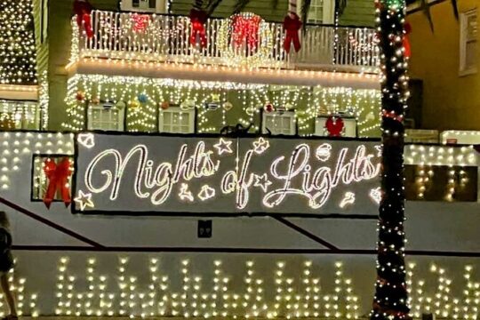 Private Electric Golf Cart Nights of Lights Tour up to 12 people